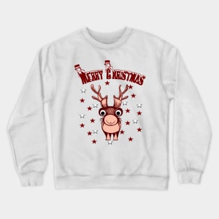 Merry Christmas Reindeer Crewneck Sweatshirt